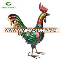 Wholesaler garden supplies metal crafts rooster ornament