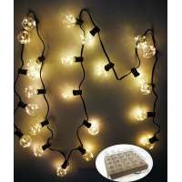 25Ft G40 Globe String Lights with Clear Bulbs,Outdoor Commercial Stings for Bistro Pergola Deckyard Tents Market Cafe Gazebo