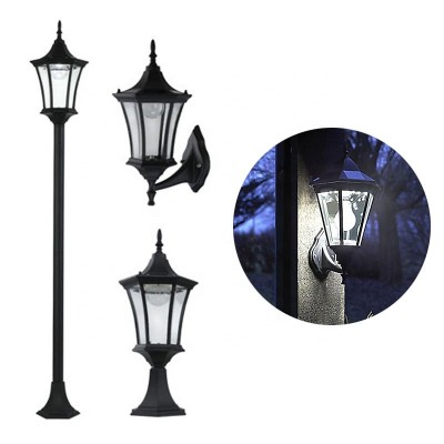 High Power Aluminum Alloy 6 LED Outdoor Solar Garden Post Light For Landscape Street wall mounted garden solar led lamps