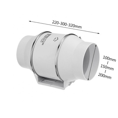 3/4/6/7/8/10'' High Power Silent In Line Mixed Flow  In Line Duct Shower Bathroom Wet Room Hydroponics Extractor Fan