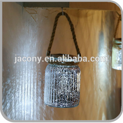 Mercury solar glass glitter jar lantern (JL-2615)