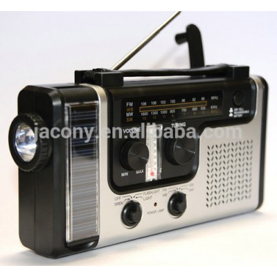 Solar Powered Dynamo Wind Up Rechargeable AM FM Radio Music with LED Torch Dynamo Multifunction Solar Radio