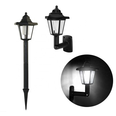 2-in -1 Waterproof Outdoor wall lamp stake lawn landscape lighting plastic Hexagon solar light for garden wall