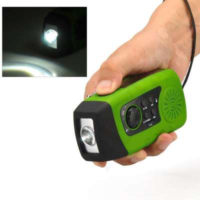 solar torch with radio hand crank cell phone charger