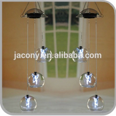 solar hanging light 3 color changing led windchimes (JL-2641)