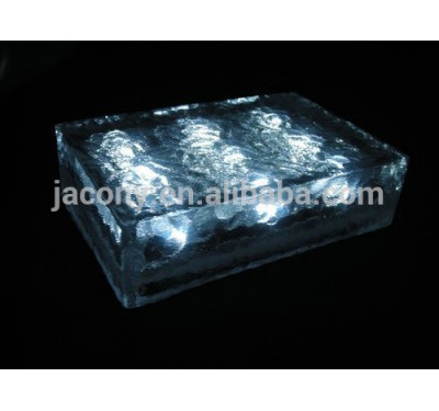 9 LED solar brick led deck lights outdoor road glass led light for patio solar glass led light