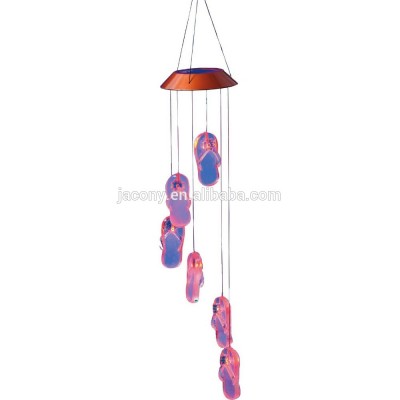 Solar Color-Changing Wind Chime Lights solar hanging light flip flops Mobile lamp