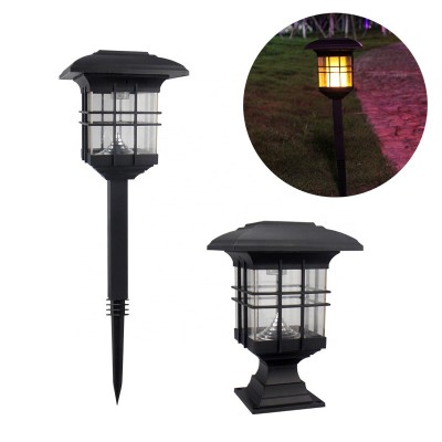 3-in-1 53LED  Outdoor Solar LED Post cap lamp Solar Dancing Lantern Flame Torch Light solar flickering flames light