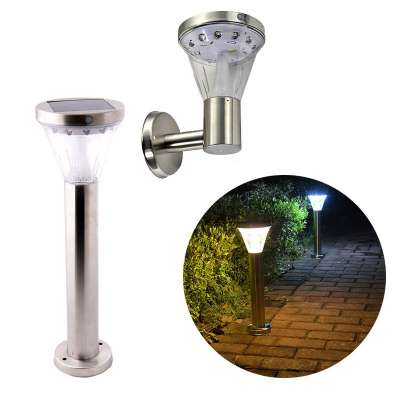 13 LED Ultra Bright Stainless Steel  PIR Motion sensor LED Lamp Garden Post Pole Lantern Outdoor Wall Mount Patio Lighting