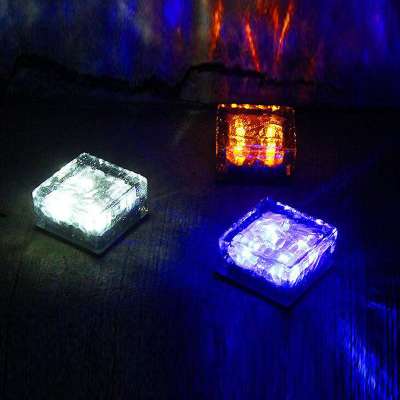 Glass Waterproof solar walkway lights for patio 4 LED outdoor solar led brick lights solar led ground light