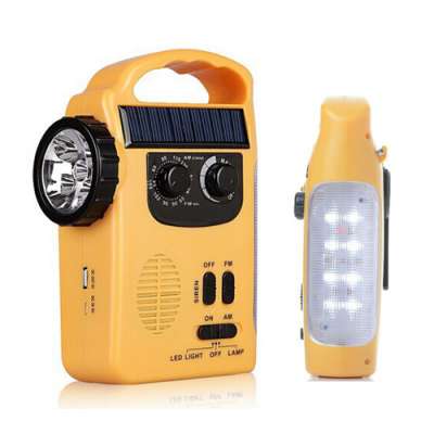 Hand Crank Torch Flashlight Emergency Cellphone charger solar radio waterproof solar lantern radio emergency lantern