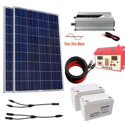 200W 300W solar Panel system kit 2*100W solar panel & 20 30A LCD controller USB for Home