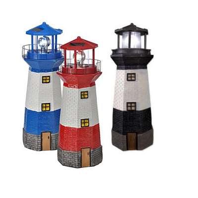 Outdoor solar powered resin lighthouse lights outdoor solar night light solar led garden lighthouse